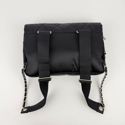 Chanel CC Logo Sports Line Backpack Black Nylon Vintage — view 2