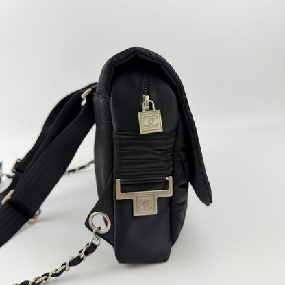 Chanel CC Logo Sports Line Backpack Black Nylon Vintage — view 5