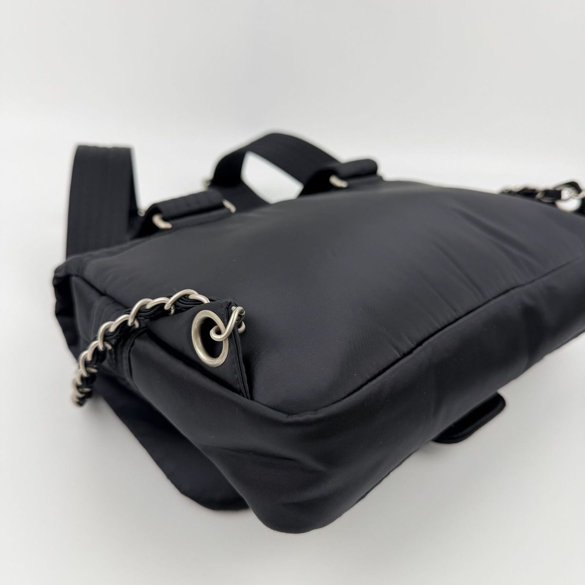 Chanel CC Logo Sports Line Backpack Black Nylon Vintage — view 7