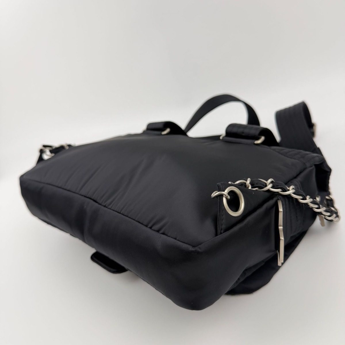 Chanel CC Logo Sports Line Backpack Black Nylon Vintage — view 8
