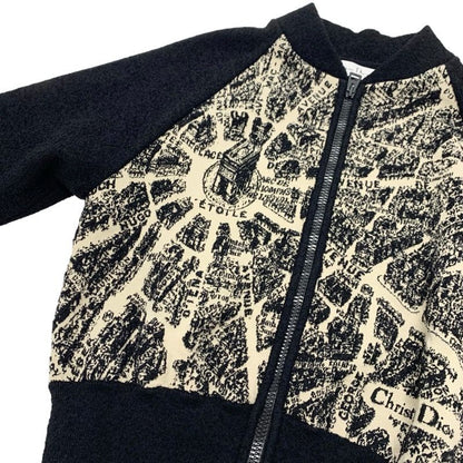 Christian Dior Outerwear Wool Black Beige Plan De Paris Bomber Jacket Logo