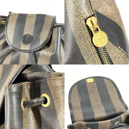 Fendi Backpack Sac Pecan Pvc/leather Khaki