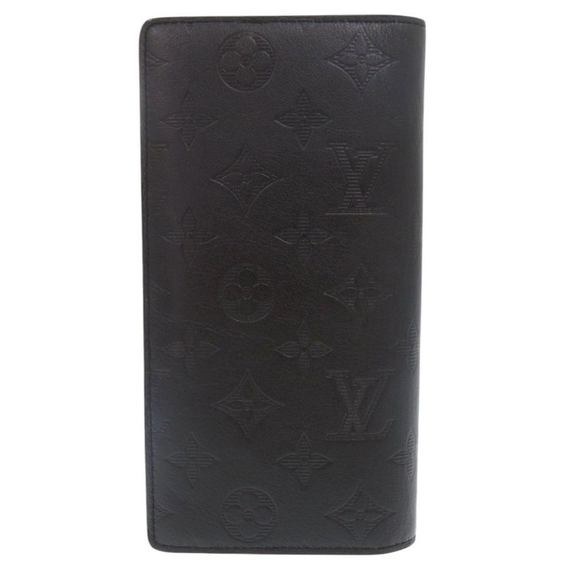 Louis Vuitton Portefeuille Brazza Monogram Shadow M62900 IC Chip Noir Black
