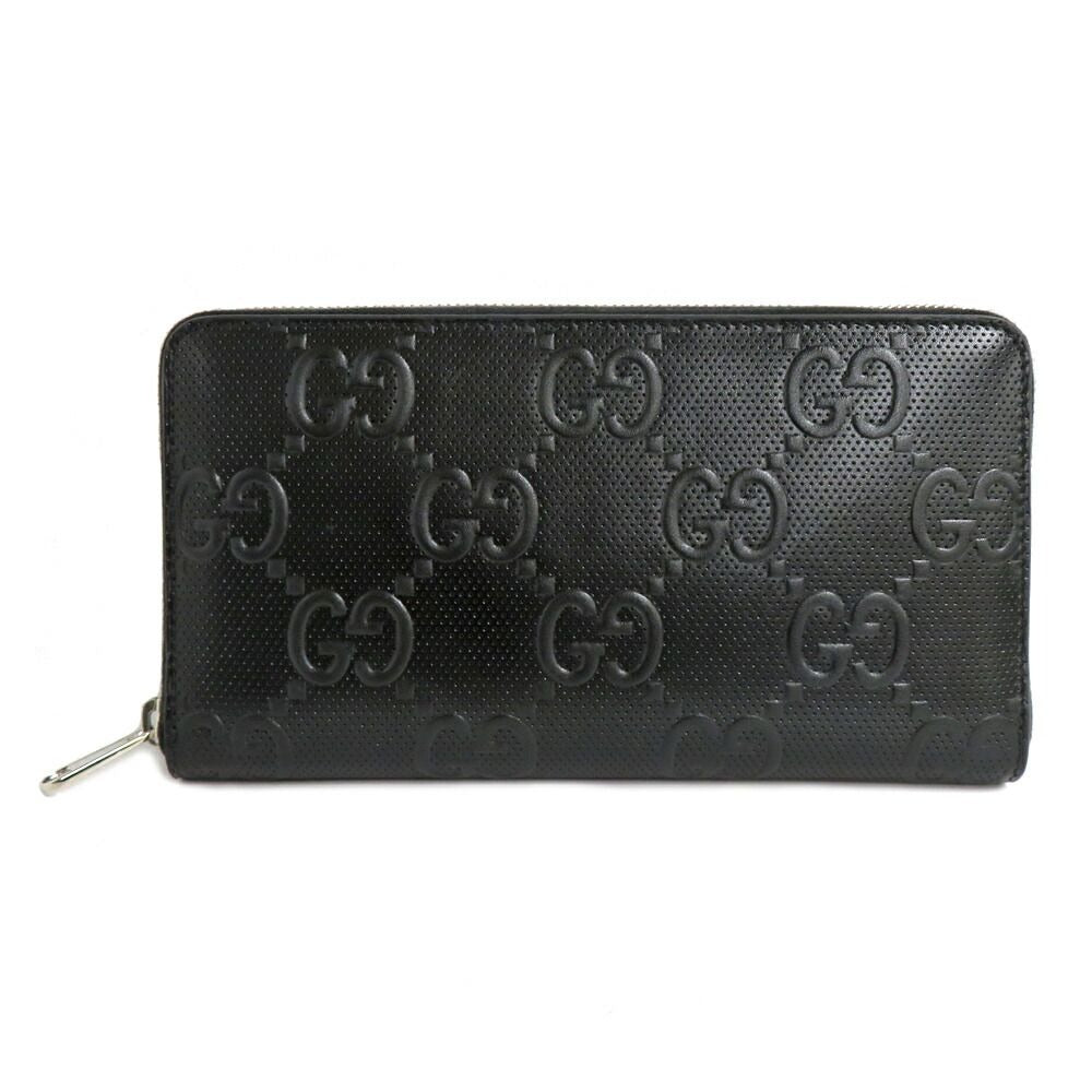 Gucci Zip Around Organizer Wallet GG Embossed Black