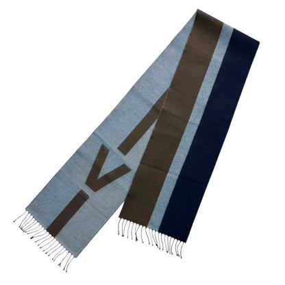 Louis Vuitton Muffler-v Logo Wool Cashmere Gray Scarf — view 2