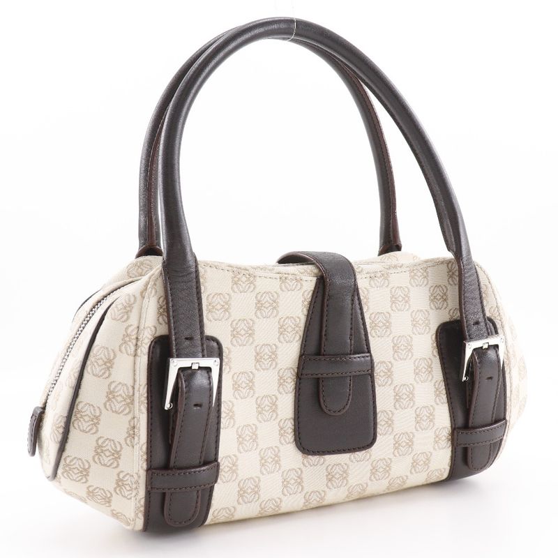 Loewe Senda Anagram Handbag Canvas Beige Women's Tote Bag