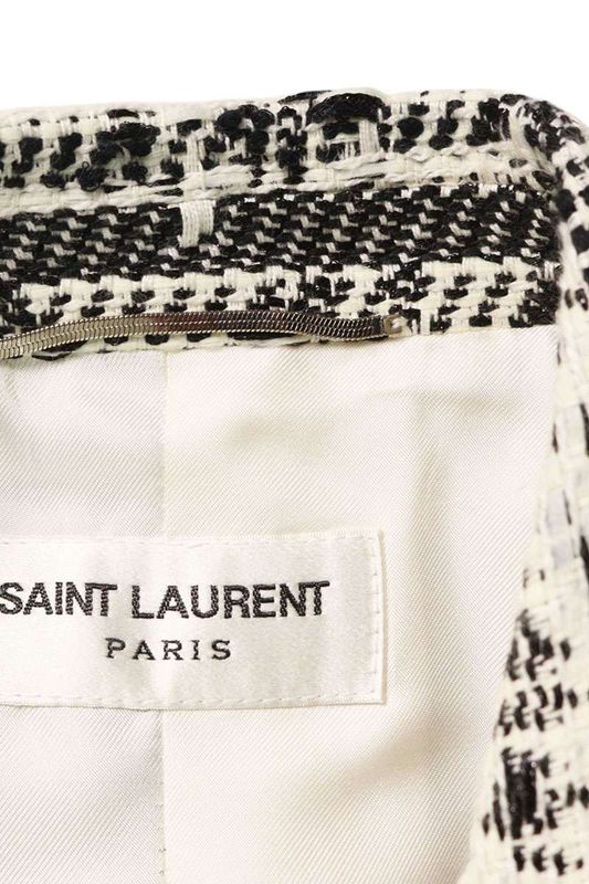 Saint Laurent Paris 21SS 644461 Y1c66 Tweed Design Jacket Men's 42
