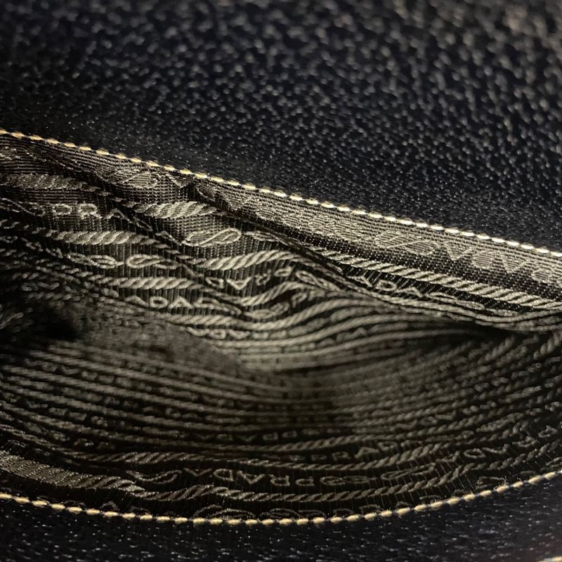 Prada Shoulder Bag Leather Black with Tear Inside A25-2693