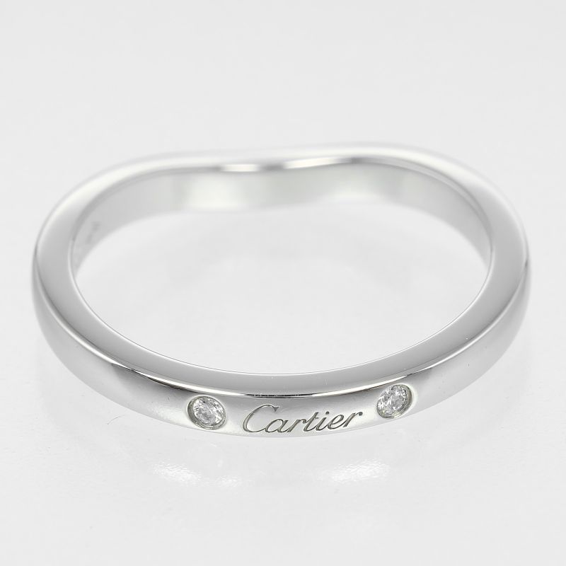 Cartier Ballerina Curve Pt950platinum × Diamond #7 Ladies 3g Ring