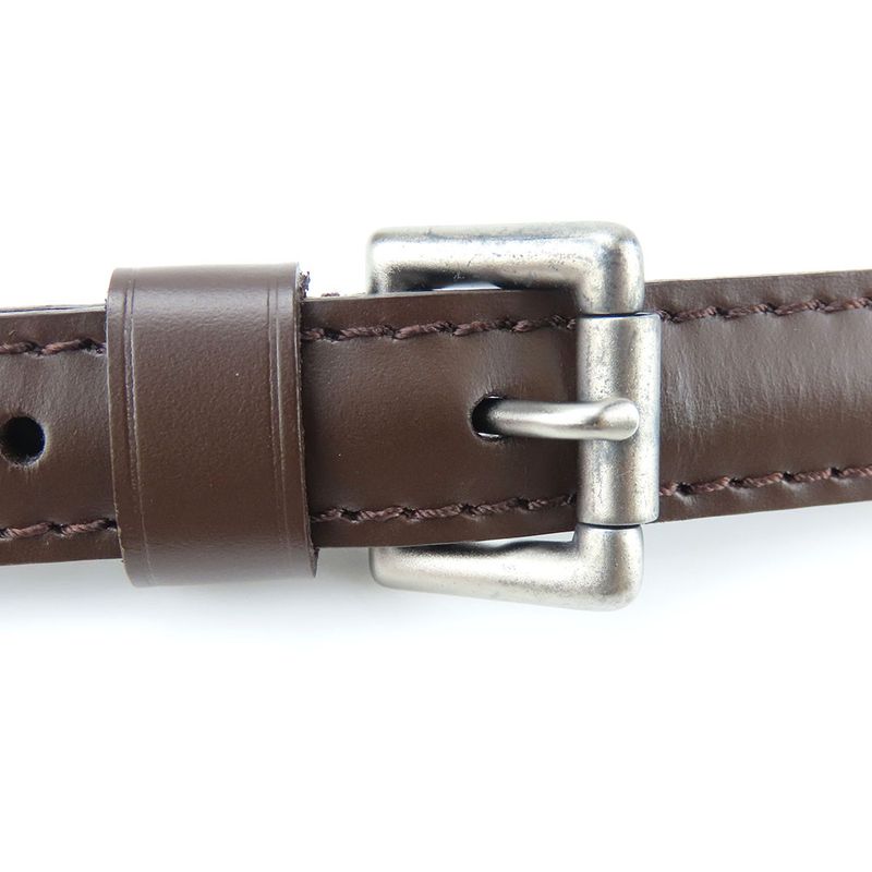 Louis Vuitton Shoulder Strap Leather Brown Adjustable Matte Silver Hardware