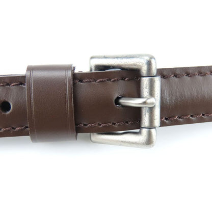 Louis Vuitton Shoulder Strap Leather Brown Adjustable Matte Silver Hardware