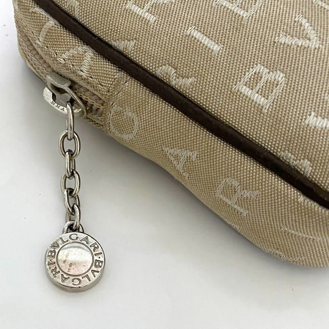 Bulgari Pouch Beige Brown Logomania 26545 Small Bag