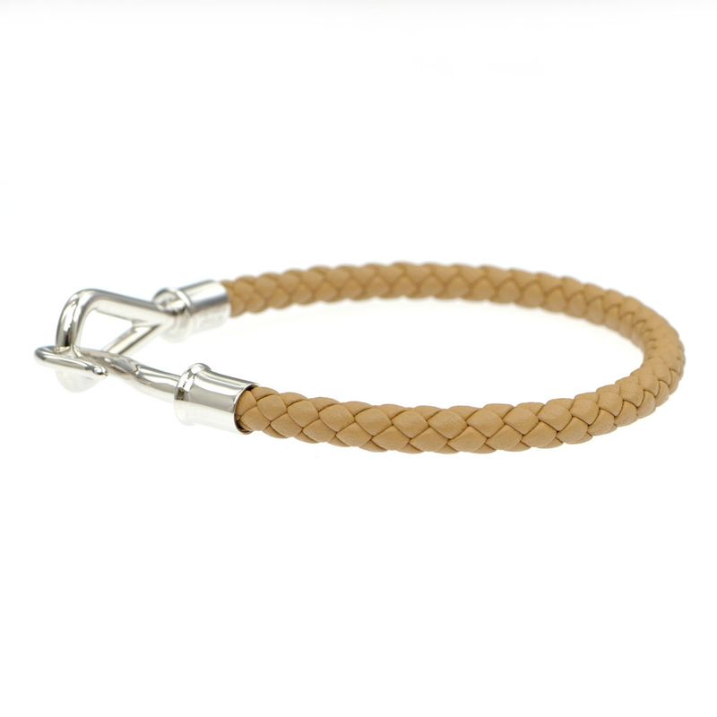Hermes Jumbo Bracelet Braided Biscuit Silver-hardware Leather Bracelet