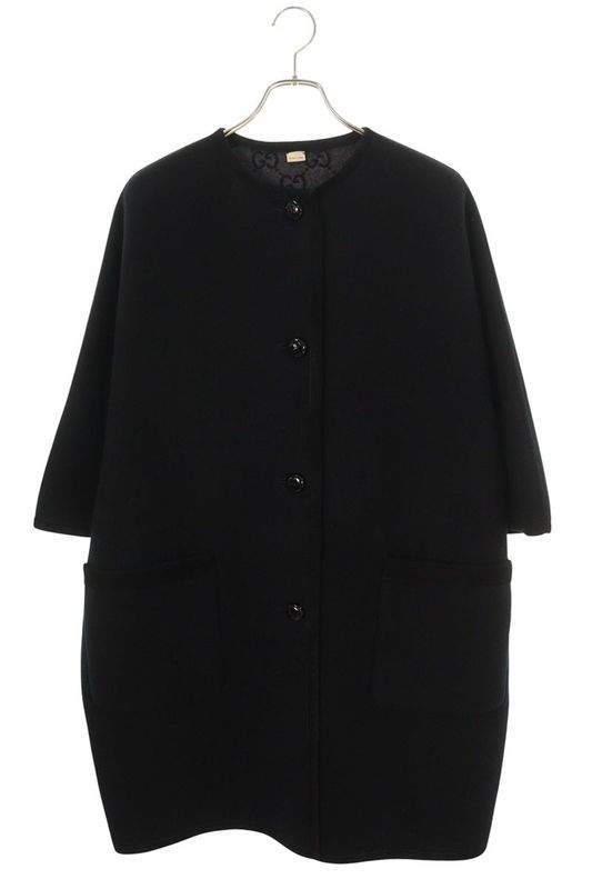 Gucci 715717 Z8a4v GG Wool Reversible No Collar Coat Women's 40