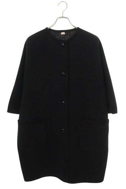 Gucci 715717 Z8a4v GG Wool Reversible No Collar Coat Women's 40