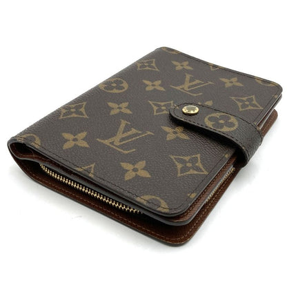 Louis Vuitton M61207 Porte Papier Zip Monogram Canvas Brown Bifold Wallet