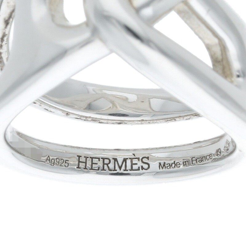 Hermes Chaine D'ancre Punk Chaine D'ancre Punk Silver Ring Men's 49 9
