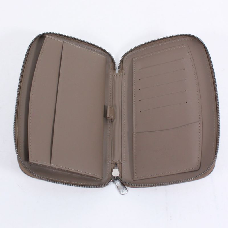 Louis Vuitton Agenda Geod Epi Lilac Leather Brown Wallet Silver M6387b