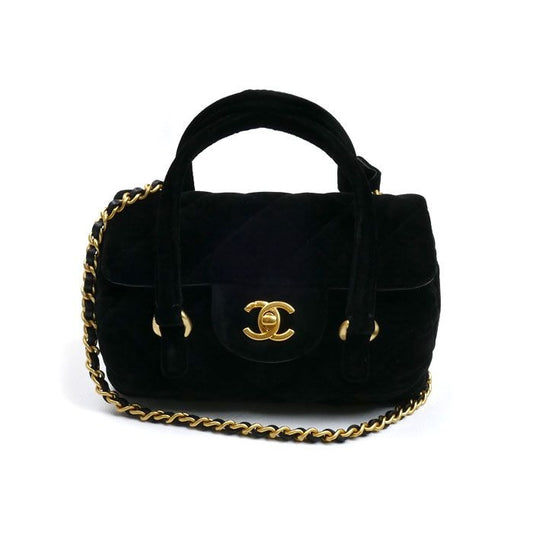 Chanel Velvet Mini Beau Ring 2024 VIP Christmas Gift 2 way Shoulder Bag Black