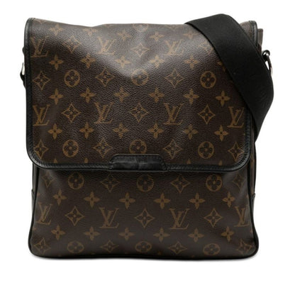 Louis Vuitton Monogram Macassar Bus MM Crossbody Shoulder Bag Brown Leather