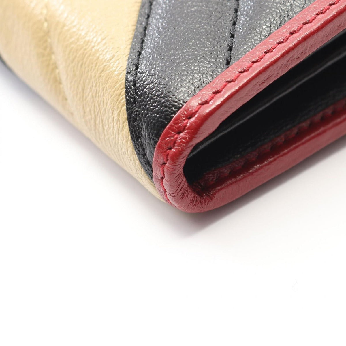 Gucci Bifold Long Wallet GG Marmont Black Beige Leather ZIP — view 7