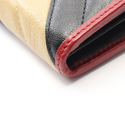 Gucci Bifold Long Wallet GG Marmont Black Beige Leather ZIP — view 7
