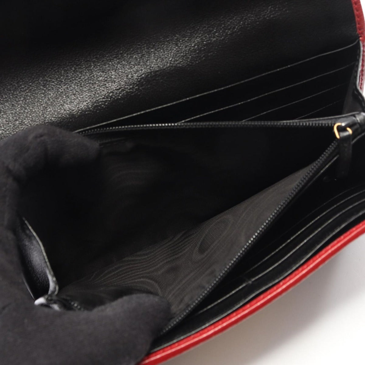Gucci Bifold Long Wallet GG Marmont Black Beige Leather ZIP — view 8