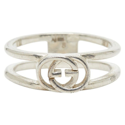 Gucci Interlocking Wide Open Band Ring Silver