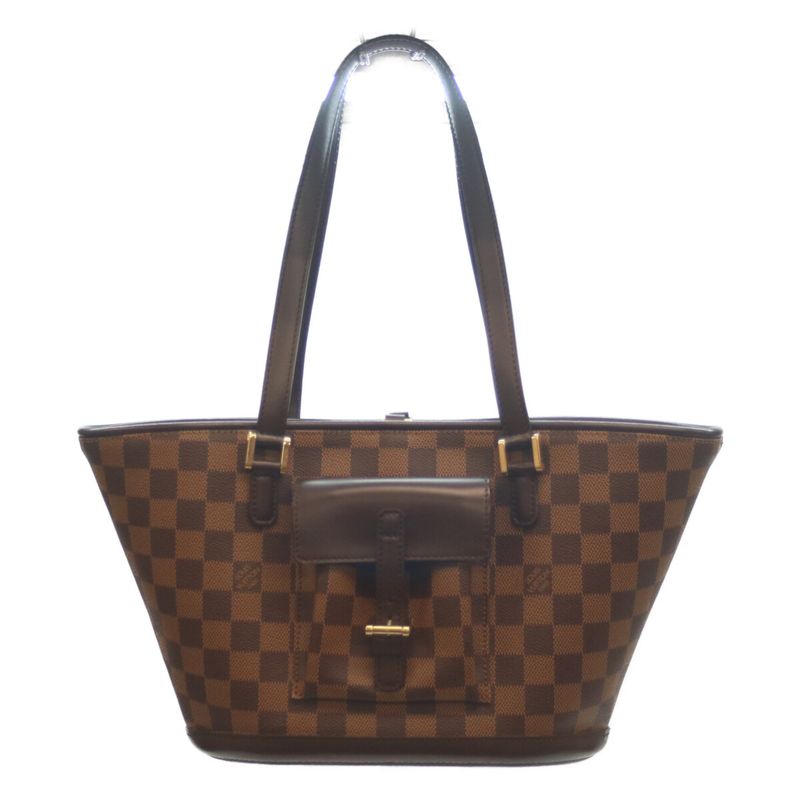 Louis Vuitton 08 N51121 Damier Manosque PM Tote Bag Brown Ladies