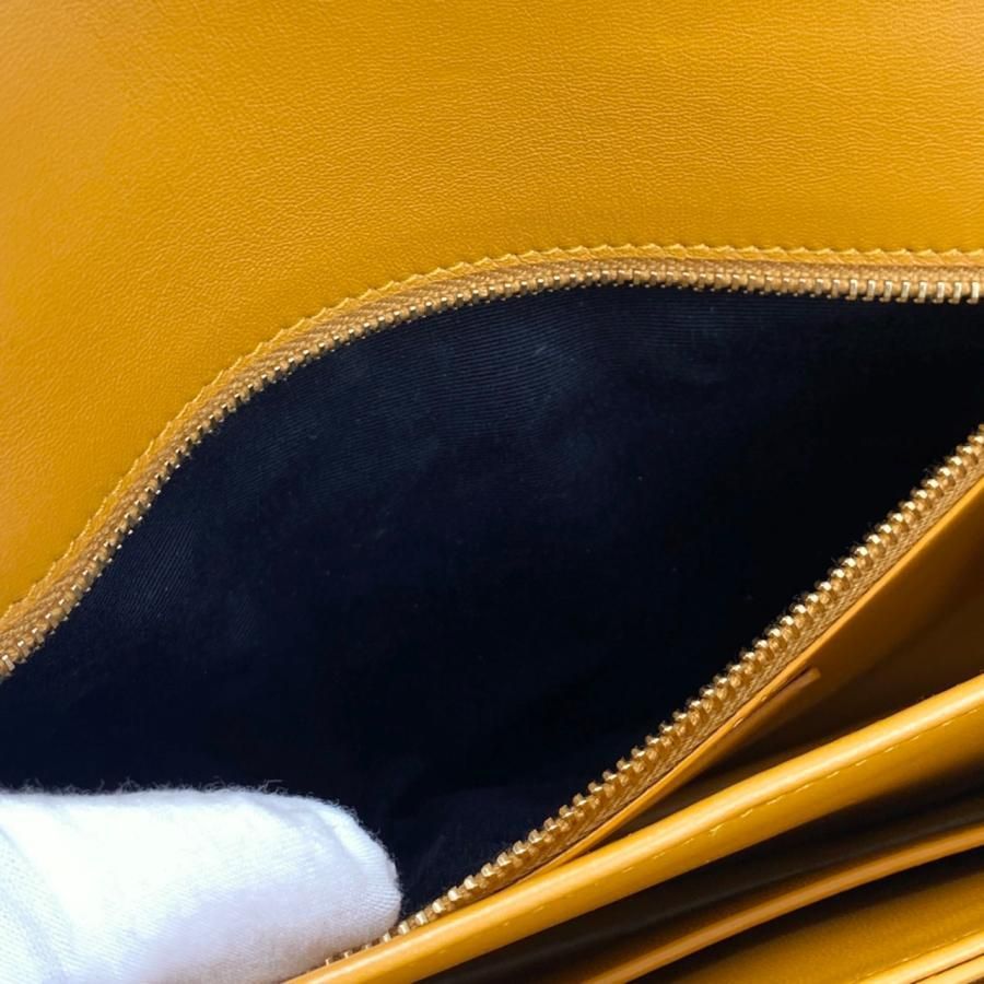 Saint Laurent Shoulder Bag Mayon Satchel 649795 Leather Orange Gold Hardware