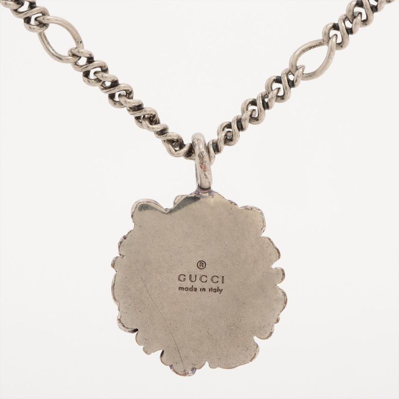 Gucci Michele Period Lion Head Necklace SP 410673 Silver Made In Italy