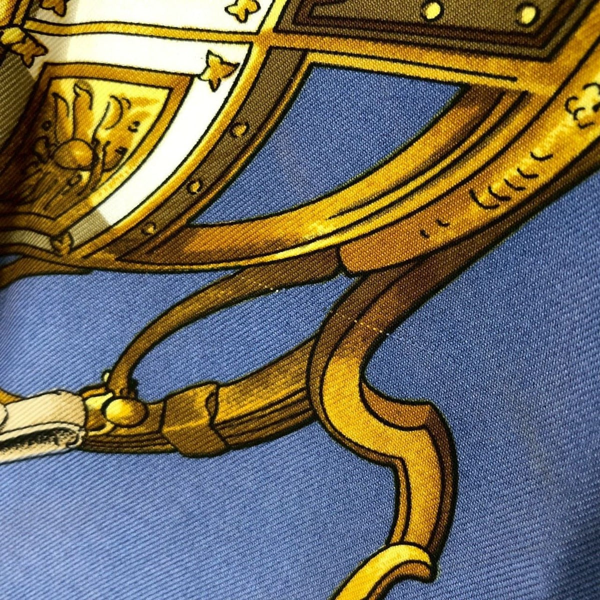 Hermes Carre 90 Springs Spring Scarf Silk Navy Vintage — view 6