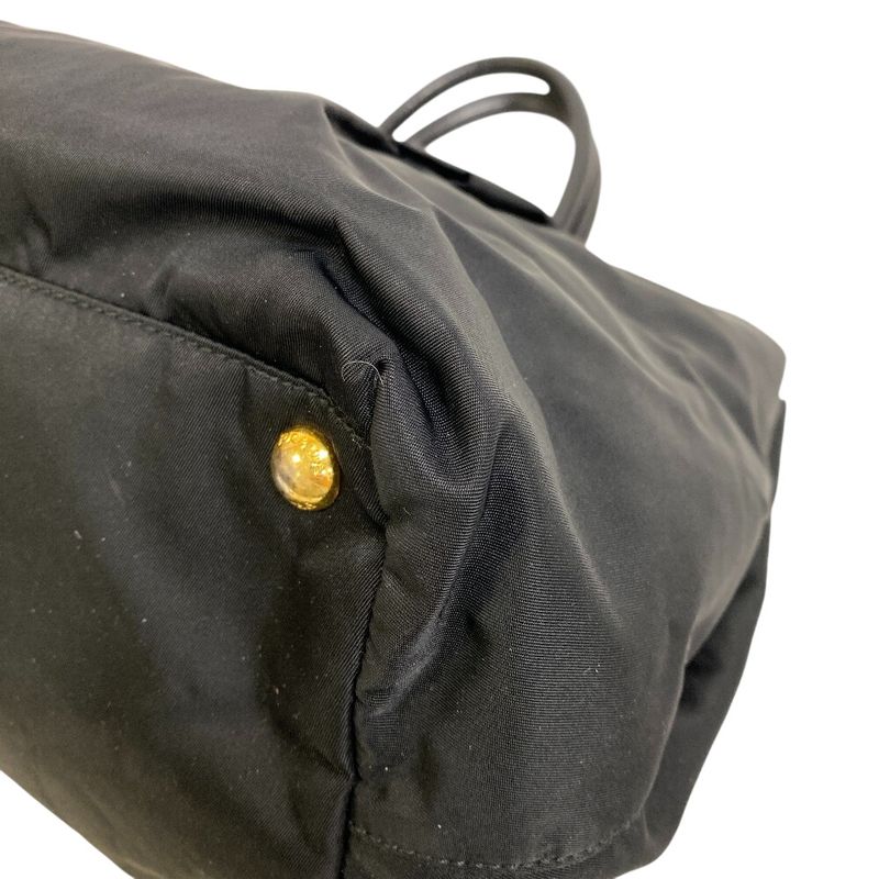 Prada Ribbon Tote Handbag Bag Cabasn Brand Black Women's