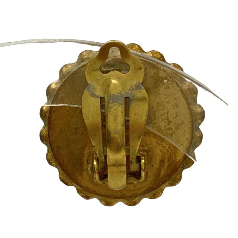 Chanel Earring Coco Mark Gold And Black Earrings (one Side)