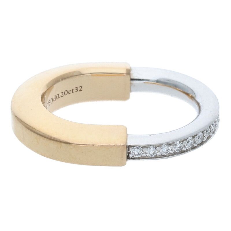 Tiffany & Co Tiffany & Co Lock 18K Yellow Goldwg Diamond Ring Ladies #9