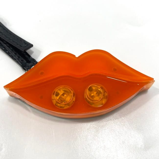 Prada Key Holder Orange Silver Black Excellent Condition Plastic Metal