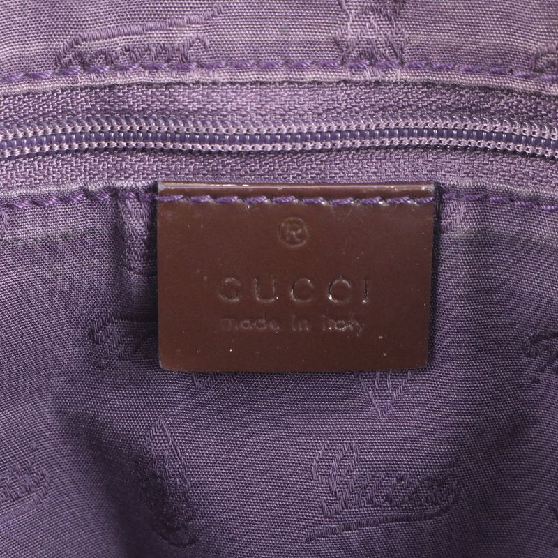 Gucci GG Canvas Leather Tote Bag Shoulder Hand 211976 Brown Genuine Leather