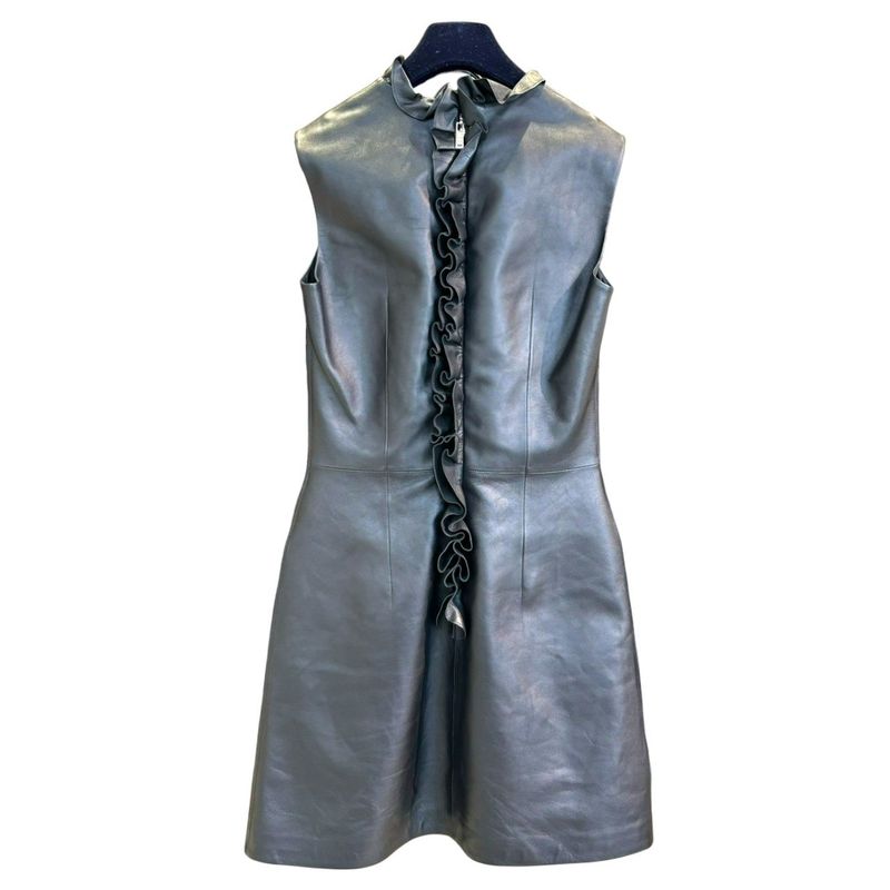 Louis Vuitton Ffld02hyl Sleeveless Cutwork Cles Zipper Dress Women Black 36