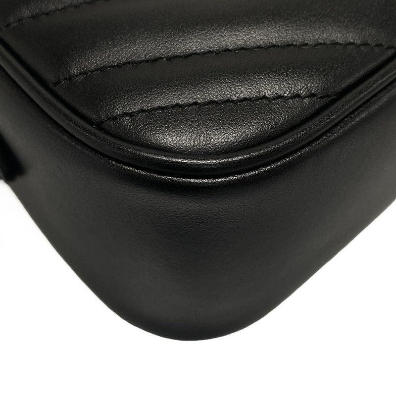 Gucci Shoulder Bag GG Marmont 447632 Black Quilted Leather