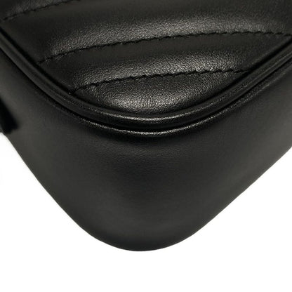 Gucci Shoulder Bag GG Marmont 447632 Black Quilted Leather