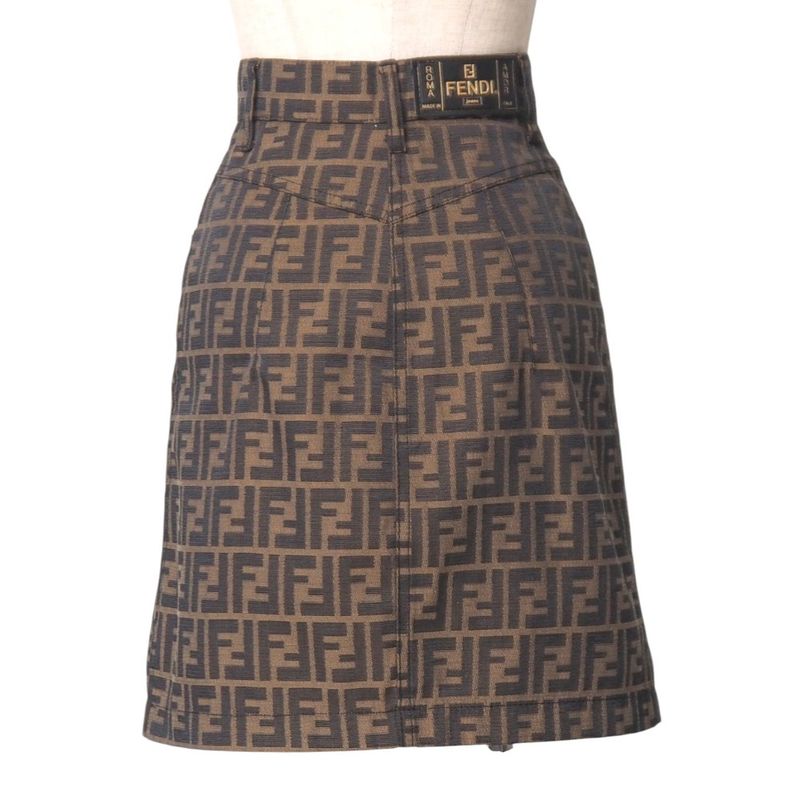 Fendi Mini Skirt Size 38 FF Double F Zucca Allover Tight Skirt 20250724 Ra5597