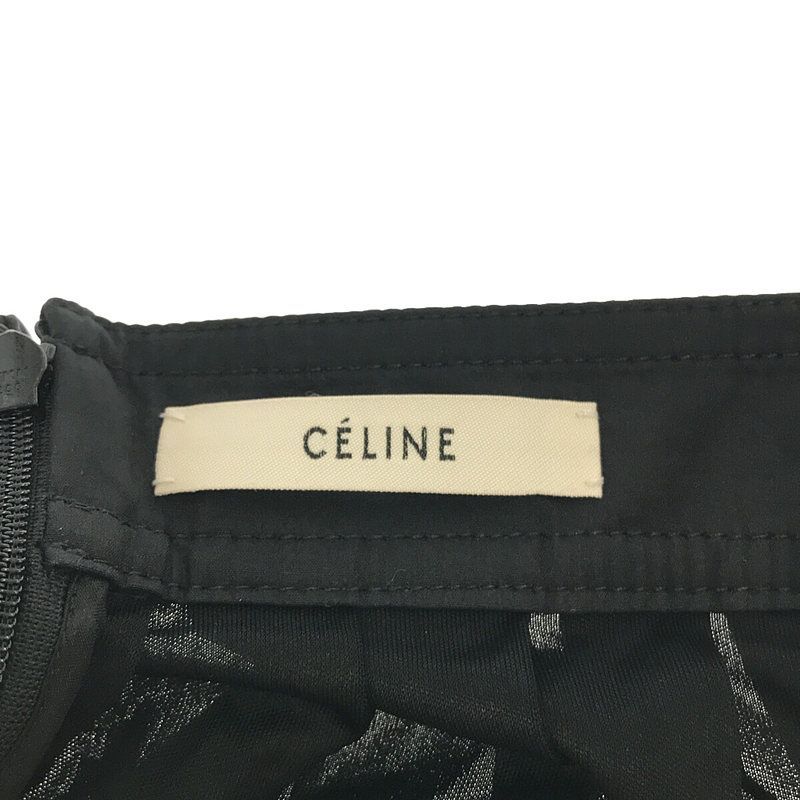 Celine - Phoebe Period Triacetate Pleated Wide Pants - 36 - Black - Women's