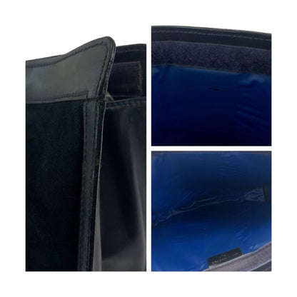 Gucci Vintage Old Gucci Sherry Line Navy Red Blue Suede Clutch Bag 504636