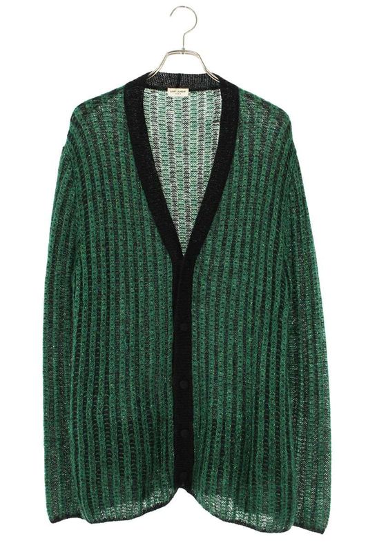 Saint Laurent Paris 645810 Yaxf2 Mohair Striped Cardigan Men's M