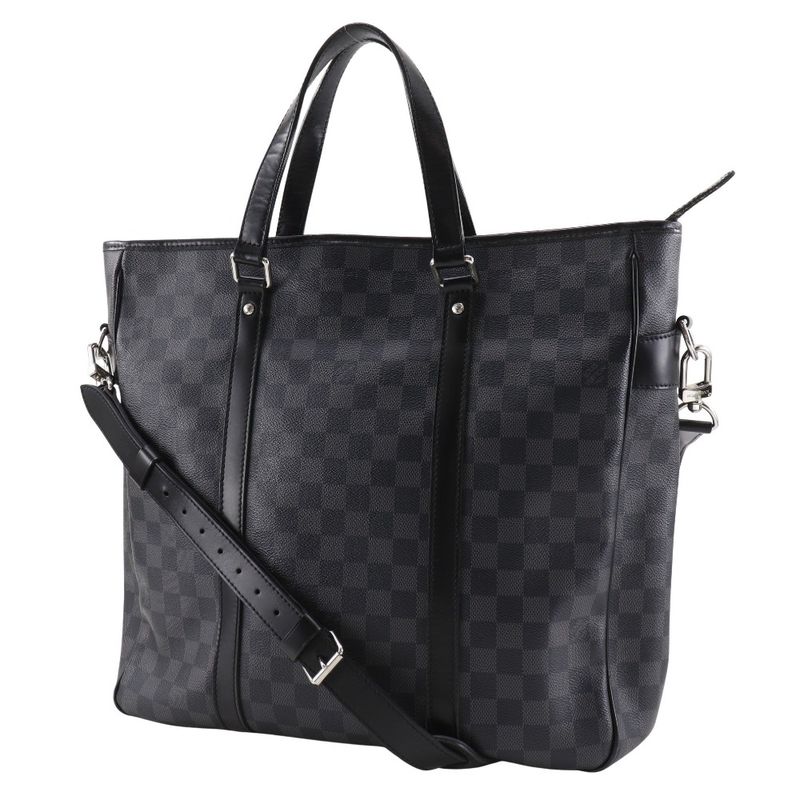 Louis Vuitton Tadao 2WAY Shoulder Tote Bag N51192 Damier Graphite Canvas Black