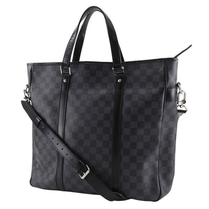 Louis Vuitton Tadao 2WAY Shoulder Tote Bag N51192 Damier Graphite Canvas Black