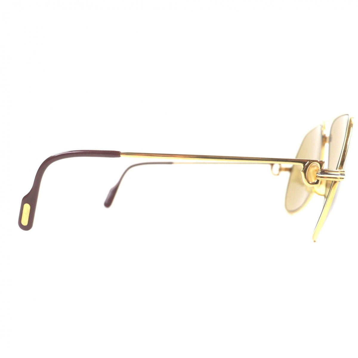 Cartier Vintage Trinity Two Bridge Logo Eyewear Sunglasses Gold Bordeaux — view 4