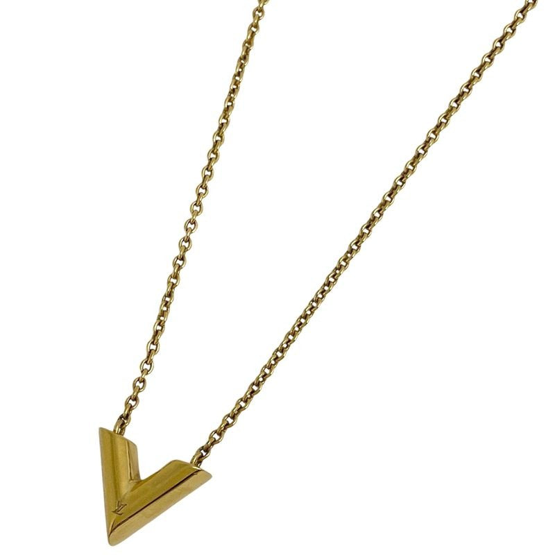 Louis Vuitton Escential V Necklace Logo GP Gold