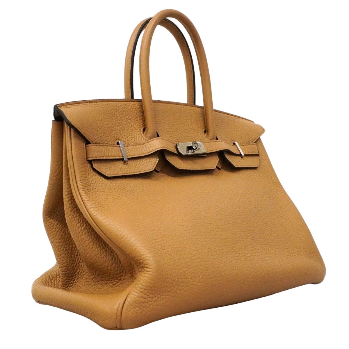 Hermes Handbag Birkin 35 Taurillon Clemence Chai Silver — view 2