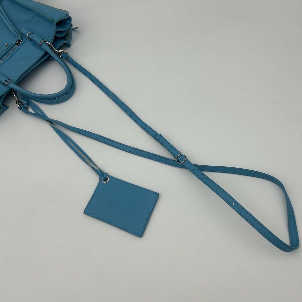 Balenciaga Paper Mini 2-Way Shoulder Bag Leather Blue — view 12